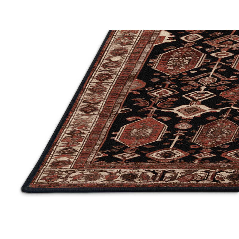 Tapis brun turc lavable à la machine, Rectangle 4pi x 6 pi
