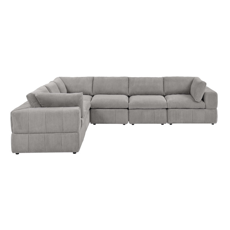 Canapé modulaire réversible large Areeba, Gris clair, H 34 po x l 138 po x P 108,5 po