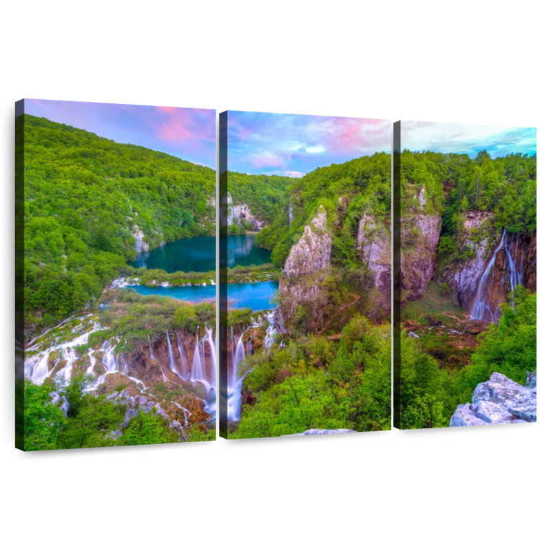 Alvord Lively Plitvice Forest And Falls, 42" H x 65" W
