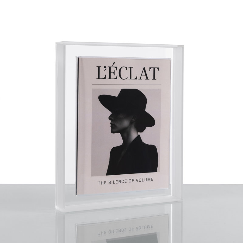 Magazine Float Frame for 8.5x11 Booklets, Frost