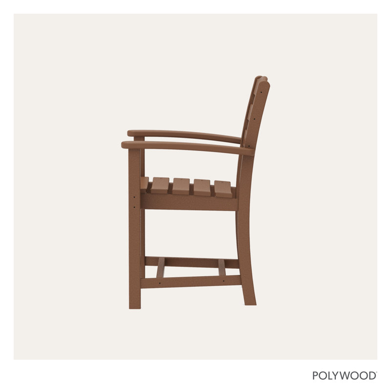 POLYWOOD La Casa Café Dining Arm Chair, Teak