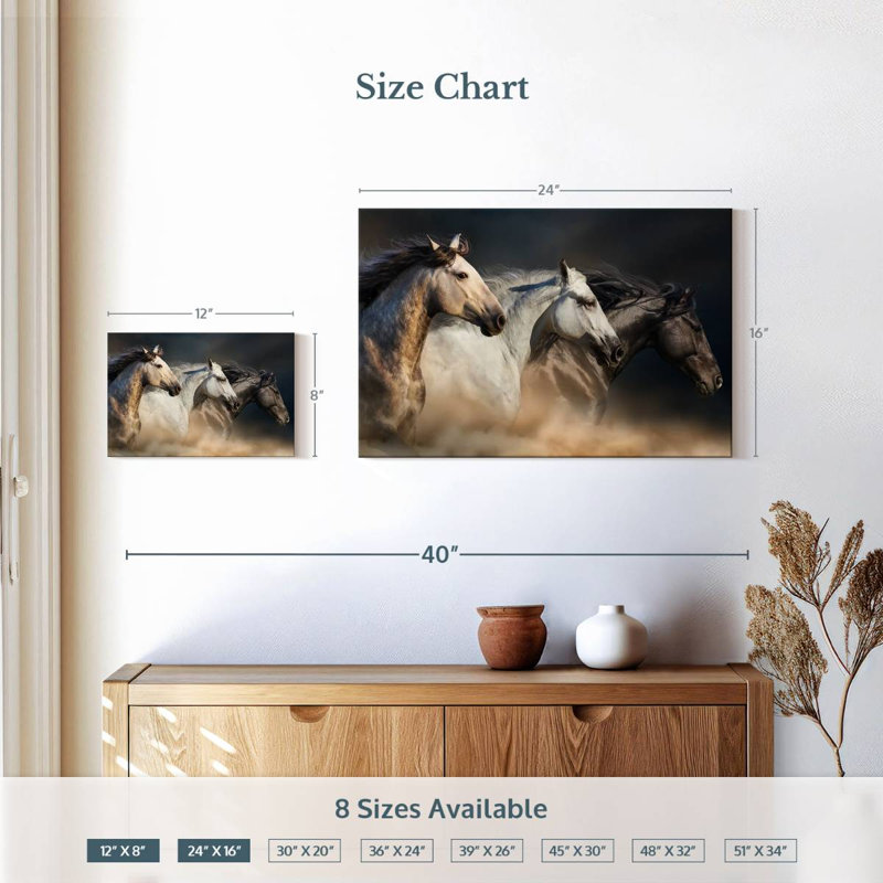 Cheval sauvage raffiné Brampt, H 16 po x l 24 po