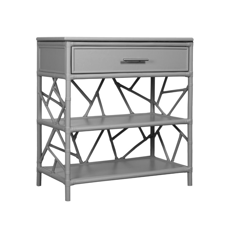 End Table with Storage, Light Gray