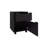 Ethan Open Shelves Nightstand With One Door, Modern Bedside Table For Bedroom Storage, Black