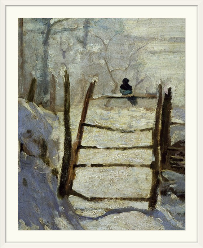 «La pie, 1868-1869» par Claude Monet, reproduction d'art, H 14 po x l 11 po x P 1,25 po, Toile