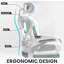 Ergonomic Adjustable Mesh Office Desk Chair - Headrest, Armrest & Lumbar Support-119897717-119897714