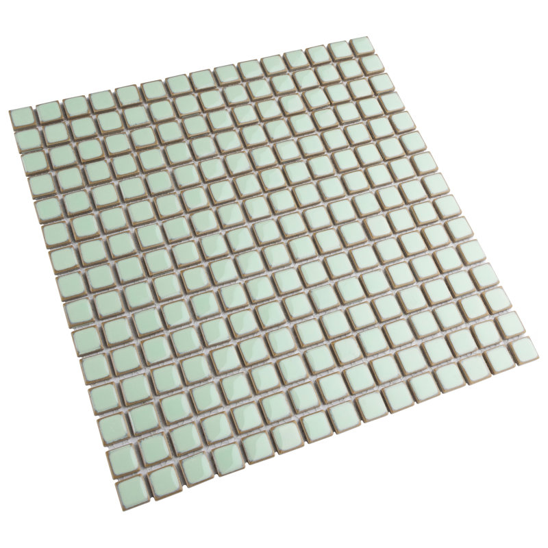 Hudson Edge 12-1/4 " x 12-1/4 " Porcelain Mosaic Floor and Wall Tile, Light Green