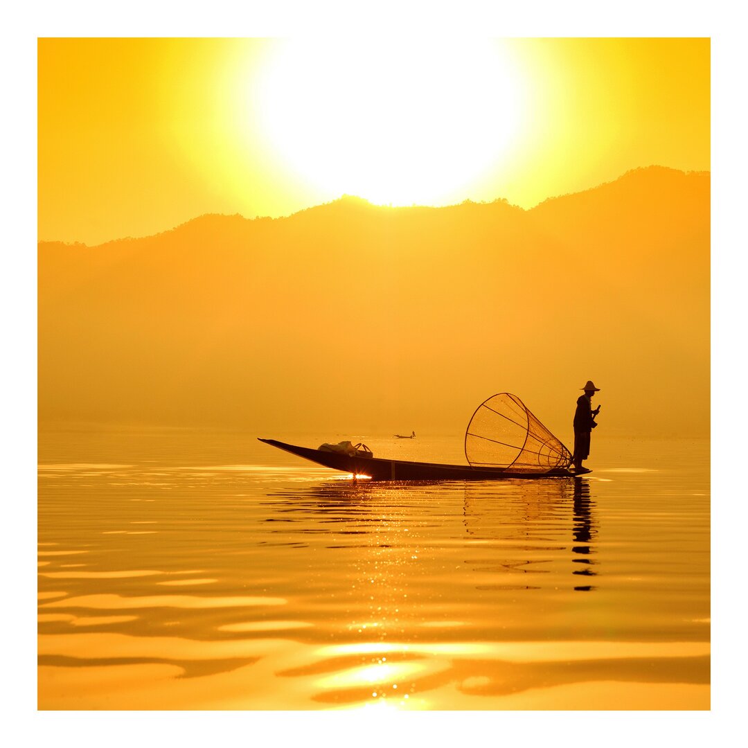 Strukturierte Tapete Fisherman at Sunrise