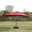 Parasol de marché pour terrasse simple rectangulaire double 15 x 9 pi avec lumière et base - rouge-2031854838