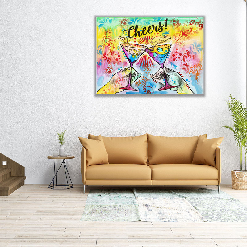 Cheers - Martini Splash - reproduction d'art sur toile, H 18 po x l 24 po