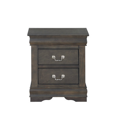 Table de chevet 2 tiroirs gris foncé