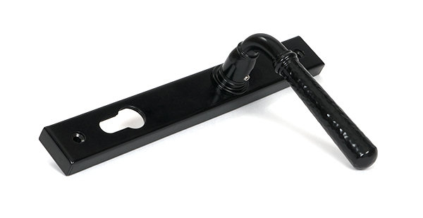 Hammered Newbury Multipoint Lock Door Handle, Black