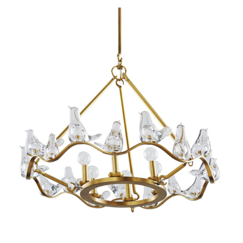 Lustre à 8 lumières Murana, Gelé, Étain, 20” Width x 20” Depth x 20 Height