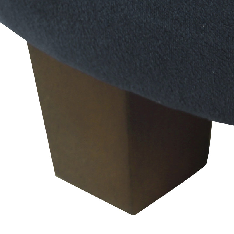 Repose-pieds rond avec rangement 24 po, Velours marine
