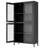 4-shelves Metal File Cabinet With Material For Office - Black Freestanding Bookcase Classic Style Study