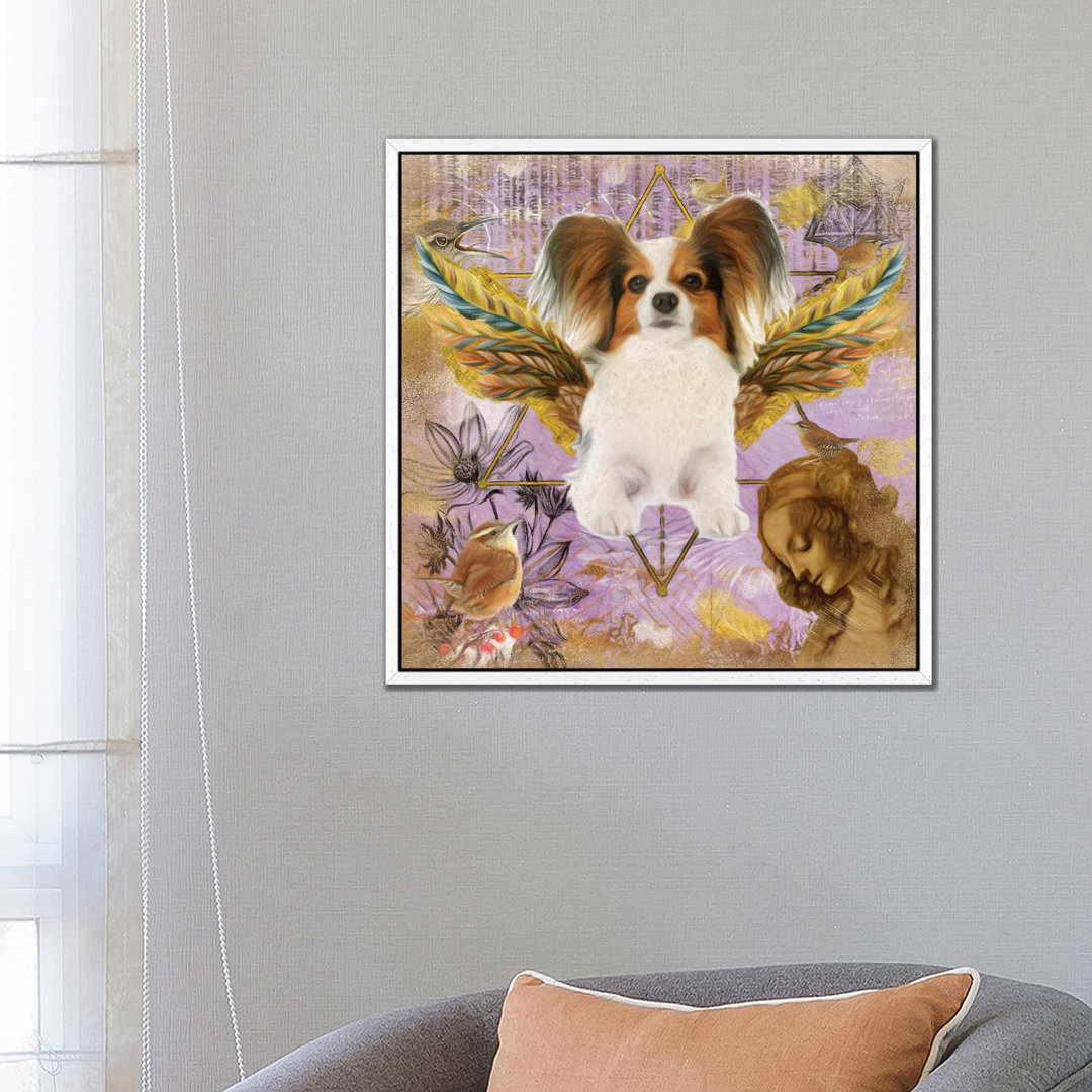 Papillon Hund Engel Da Vinci von Nobility Dogs - Galerie-umwickelte Leinwand Giclée auf Leinwand