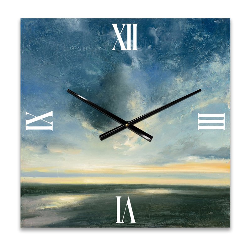 Blue Coastal Sunrise - Horloge murale traditionnelle, Moyen
