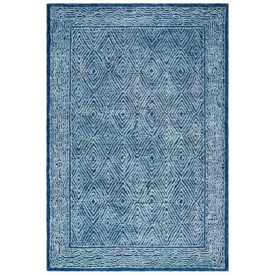 Angellique Handmade Tufted Wool Navy Area Rug