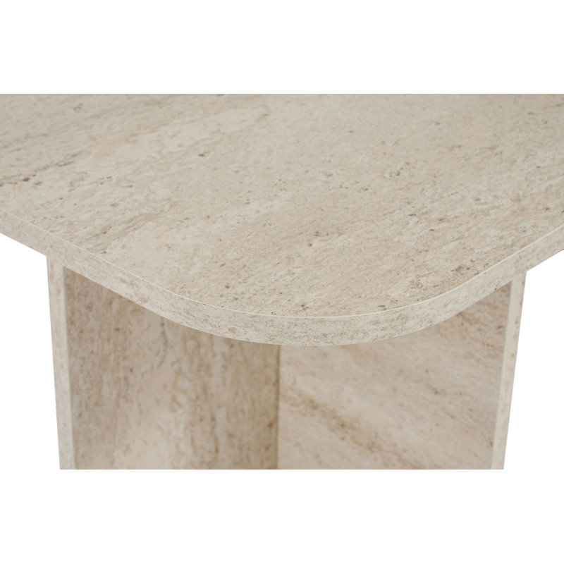 Table basse moderne avec finition en travertin, 120 x 40 x 60 cm, panneau de particules enduit de mélamine à 100%, épaisseur: 0 cm, supporte jusqu'à 25 kg, conception en marbre pour le salon et la décoration intérieure