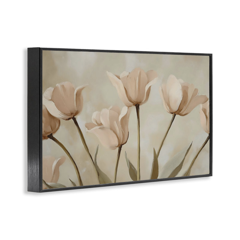 Ensemble de giclée encadrée rose pâle, coquelicots, design par Franklyn Gregory, H 16 po x l 24 po