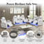 Ensembles inclinables électriques modernes et contemporains avec appuis-tête réglables, prise de courant USB et éclairage à DEL et haut-parleur (canapé + causeuse + fauteuil)-1829431773-1844540916