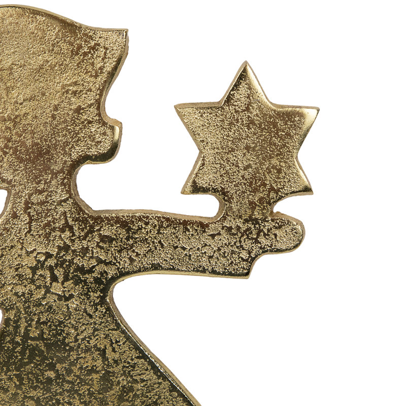 Angel With Star Metal Christmas Tealight Candle Holder - 12"