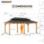 Pavillon de jardin en bois 12 pi x 20 pi Sunjoy, pavillon de jardin extérieur en acier à toit rigide, pavillon de jardin en bois avec cadre en cèdre avec toit en métal à 2 niveaux, convient aux patios, à la pelouse et à la cour arrière-97829716-97829249