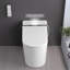 Combinaison de bidet de toilette intelligente avec couvercle / siège ouvert avec capteur de pied, affichage à DEL, buse autonettoyante, siège chauffant, veilleuse, commande à bouton, fermeture douce, chasse automatique, avec télécommande