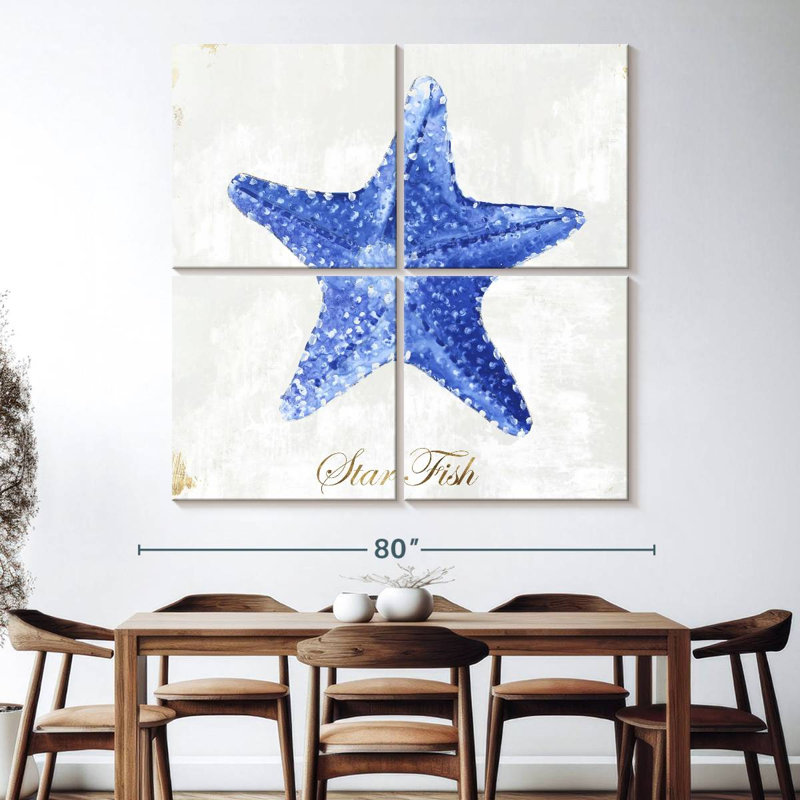 Brampt Blue Starfish, 74" H x 74" W