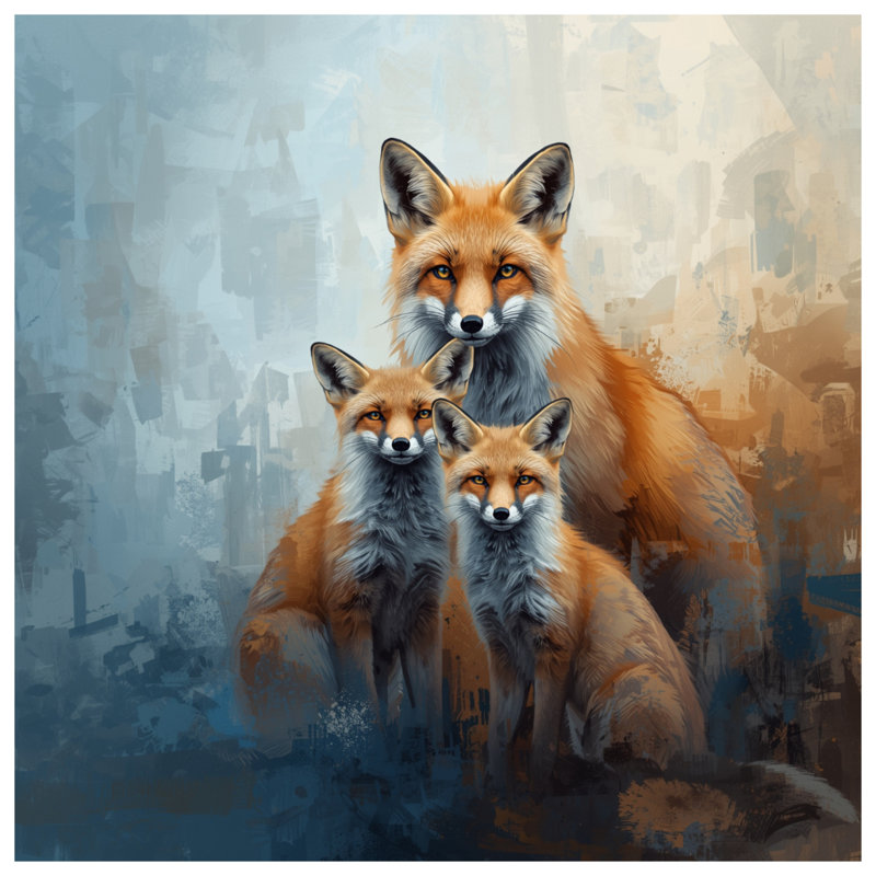 Tapis de bain Red Fox Family, 34 po L x 21 po L