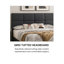 Lit plateforme capitonné avec tête de lit ajustable Grid, structure de lit tapissier en lin, aucun sommier requis, gris anthracite, lit double-1862094800