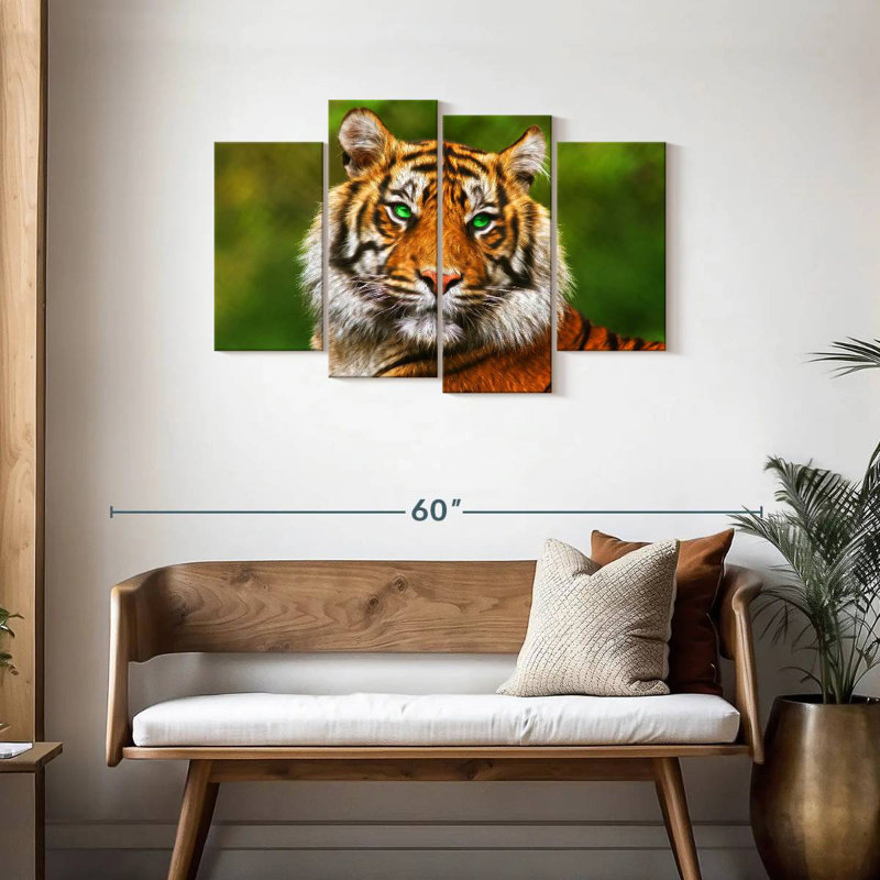Tigre aux yeux verts Brampt, H 27 po x l 43 po