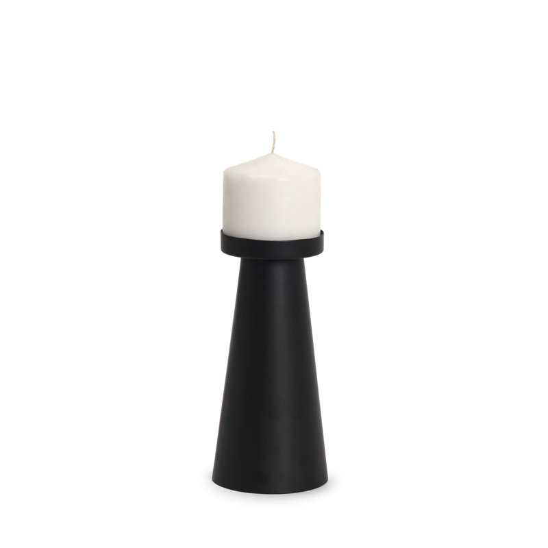Bougeoir en métal noir mat Quadir, H 8 po x l 3,50 po x P 3,50 po