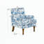 Chaise d'appoint, fauteuil floral, garniture cloutée-131276214