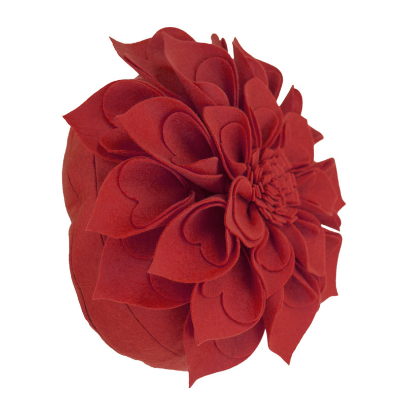 Floral Pillow Cover, 16" x 16", Red