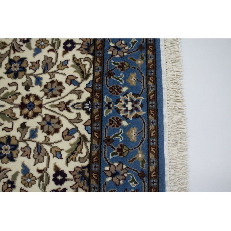 Tapis crème en laine noué à la main Landenberg, Rectangle 6 pi 6 po x 9 pi 1 po
