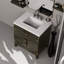 Meuble-lavabo en chêne brun 30 x 22, comptoir en quartz blanc poli, robinet simple l 30 po x P 22 po, comptoir, robinet, miroir