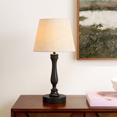 Jess 19" Black Table Lamp with USB and Touch Control
