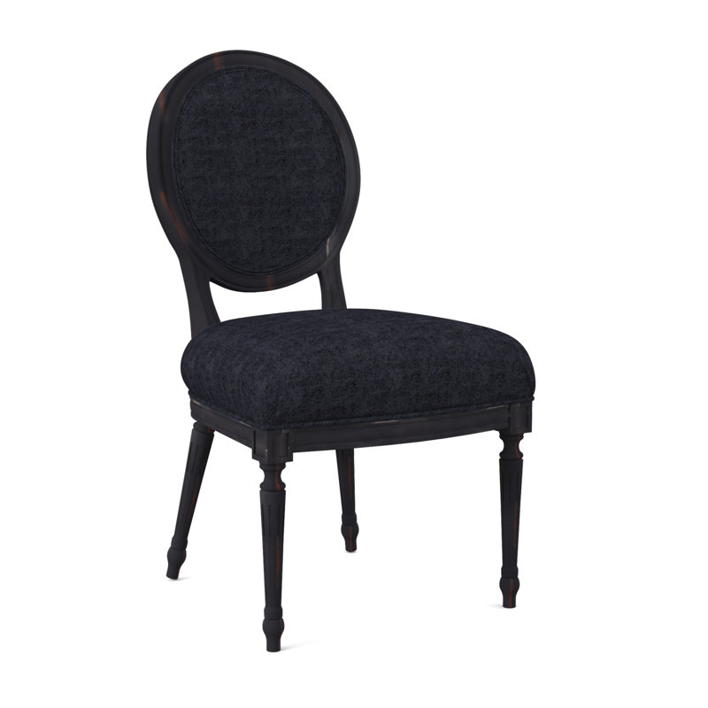 Chaise d'appoint Dauphin, Ébène vintage, Marine de Venise