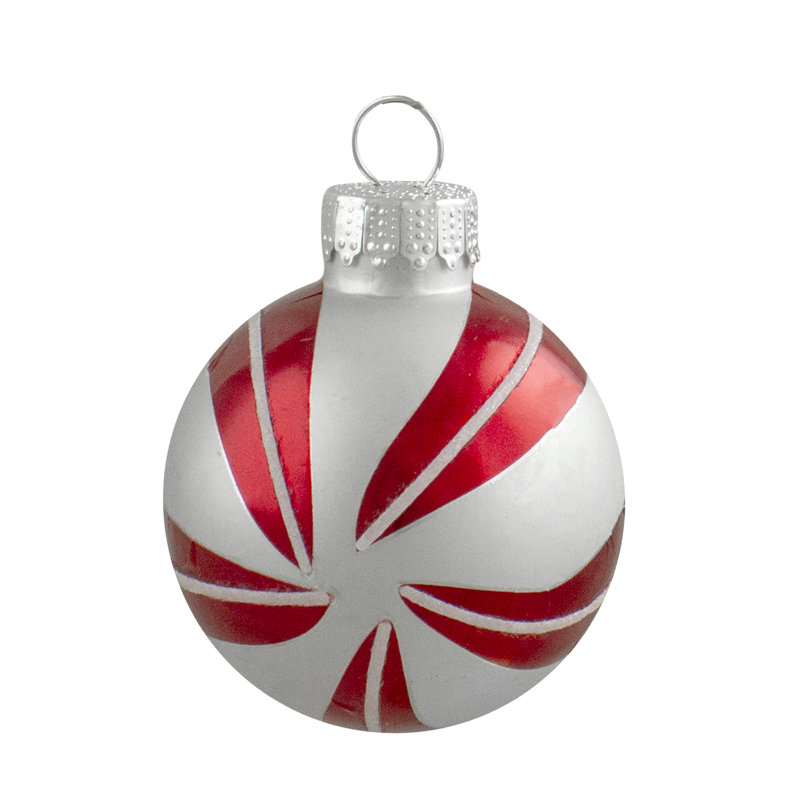 Red and Silver Matte Glass Christmas Ball Ornament Set of 12