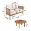 Ensemble de conversation d'extérieur 2 pièces en bois d'acacia avec corde tissée et coussins Gariepy