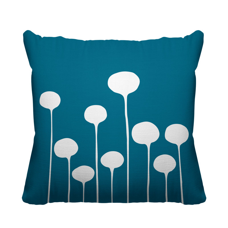 Courtland Outdoor Reversible Throw Pillow, 15W" x 15H", Turquoise