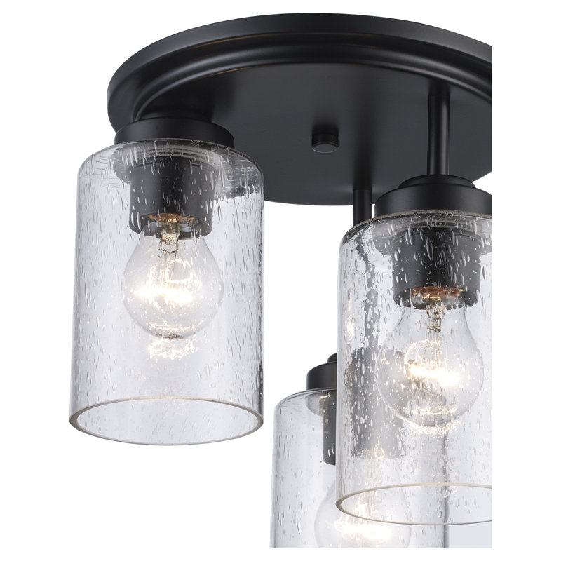 Plafonnier encastré en verre 3 lumières Mod Pod, Noir
