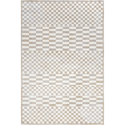 Nikita SpinClean Faded Geometric Machine Washable Area Rug