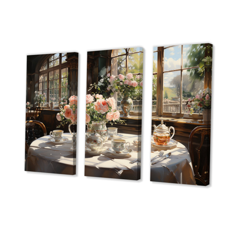 «Country Club Af Afres Tea V», reproduction sur toile 3 pièces, H 32 po x l 48 po, Wrapped Canvas