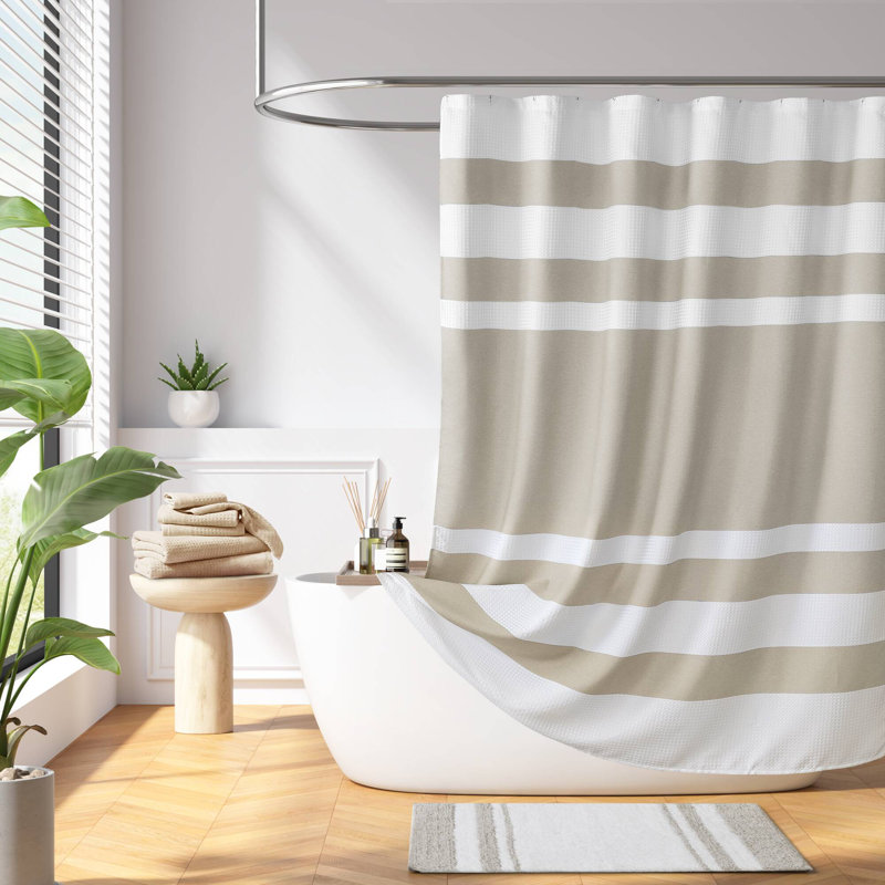 Rideau de douche gaufré de type spa avec traitement 3M, H 72 po x l 72 po, Pes