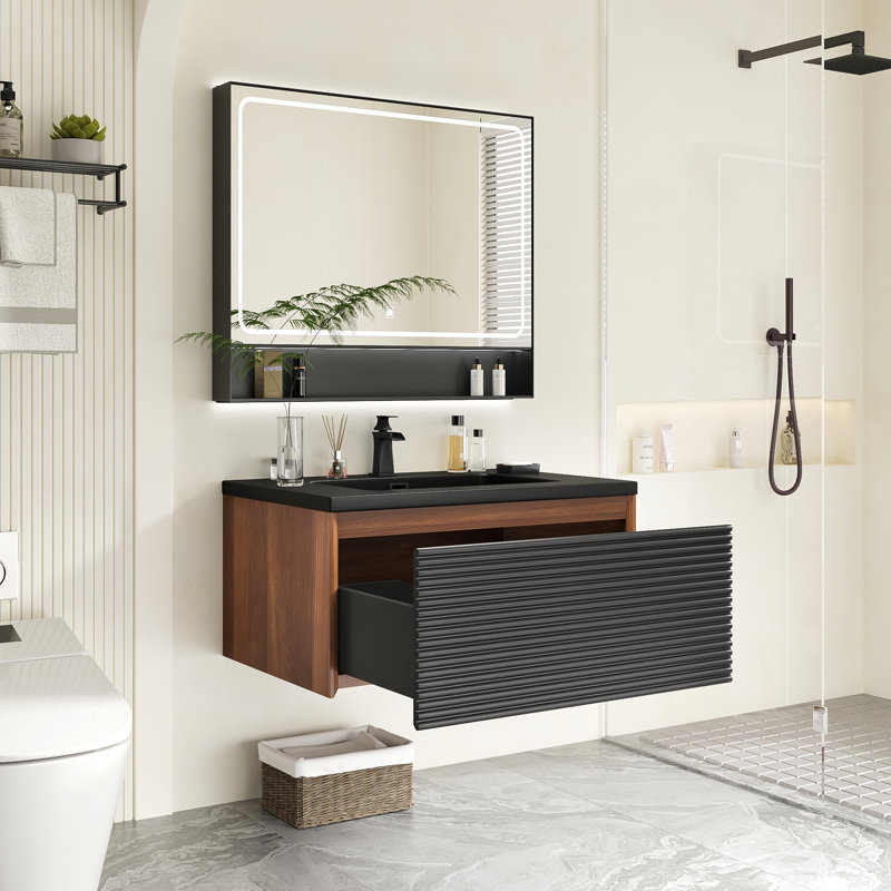 Wall-Mounted Single Bathroom Vanity Base Only, 27.21"