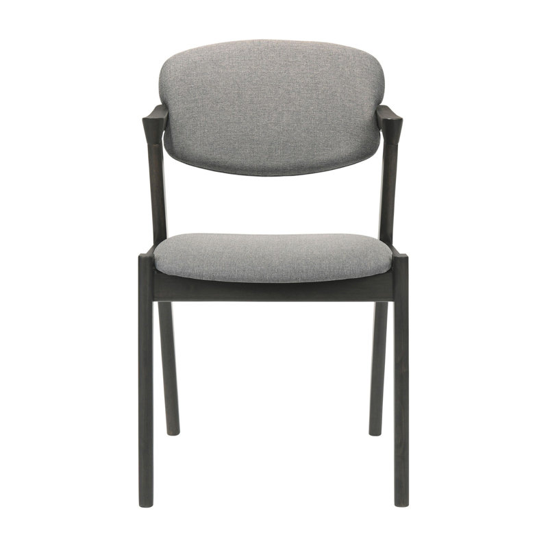Fauteuil rembourré en tissu gris