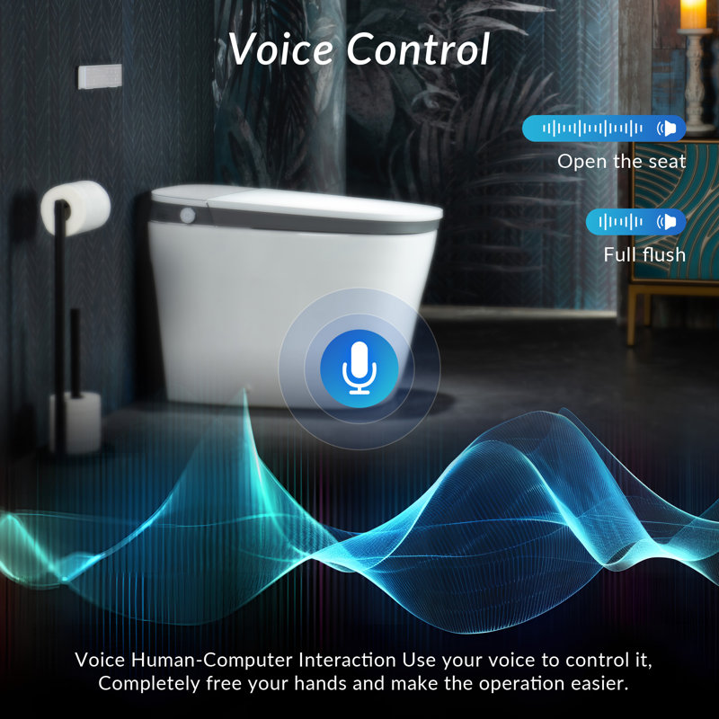 Lyon Smart Toilet with Voice Control, 1000g MaP Flush Score, Foam Shield, Moving Dryer, Blackout Flush, ADA Comfort Height, Auto Open & Close, Foot Sensor, Heated Seat, B0931S