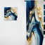 Abstrait en marbre doré et bleu Abstract Geode II - Rideau en marbre abstrait - Velours obscurcissant - 1 panneau-107592555